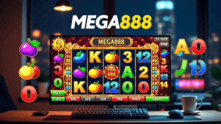 Mega888 slot game shown on a mobile device